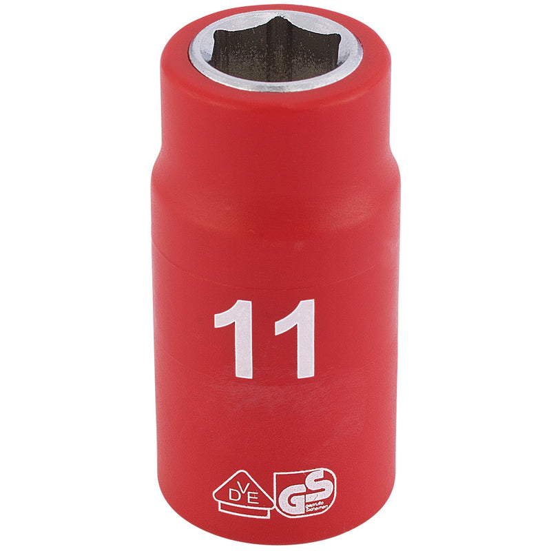 DR-31571 — Draper Expert Fully Insulated VDE Socket, 3/8" Sq. Dr., 11mm