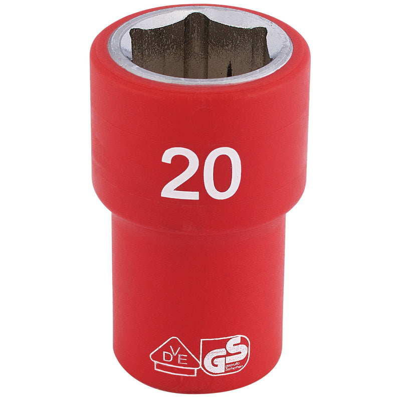 DR-31882 — Draper Expert Fully Insulated VDE Socket, 1/2" Sq. Dr., 20mm