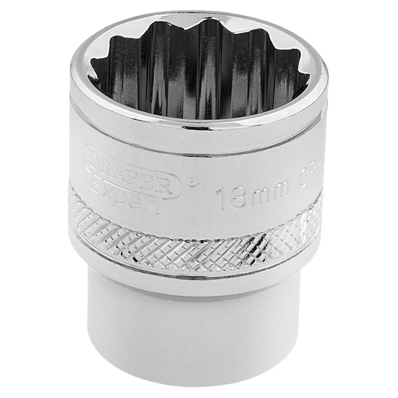 DR-32786 — Draper Expert HI-TORQ® 12 Point Socket, 3/8" Sq. Dr., 18mm
