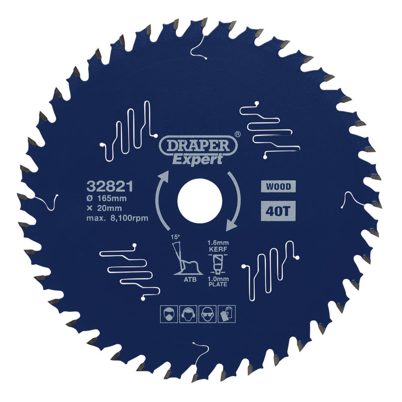 Draper Expert TCT Circular Saw Blade for Wood with PTFE Coating