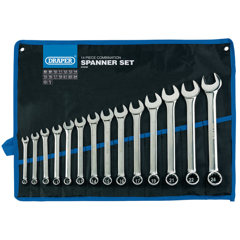 DR-34236 — Draper HI-TORQ® Metric Combination Spanner Set (14 Piece)