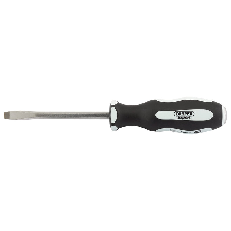 DR-35181 — Draper Expert 'Pound Thru' Plain Slot Soft Grip Screwdriver, 6.5 x 100mm