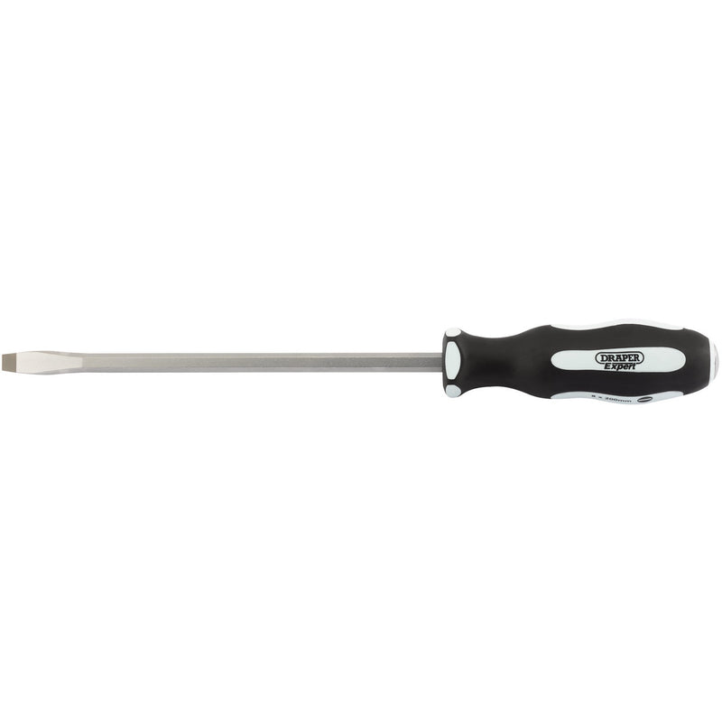 DR-35184 — Draper Expert 'Pound Thru' Plain Slot Soft Grip Screwdriver, 8 x 200mm