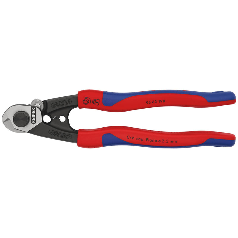DR-36142 — KNIPEX 95 62 190 SB Wire Rope Cutter, 190mm
