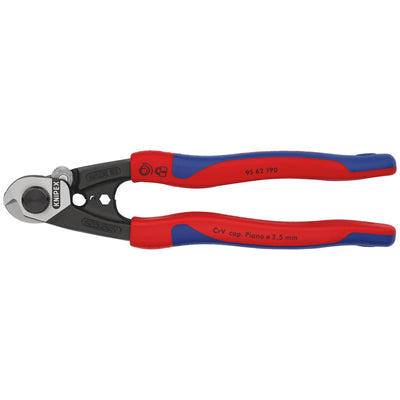 DR-36142 — KNIPEX 95 62 190 SB Wire Rope Cutter, 190mm