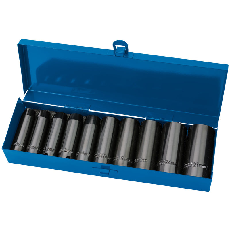 DR-38369 — Draper Expert HI-TORQ® Metric Deep Impact Socket Set, 1/2" Sq. Dr. (10 Piece)