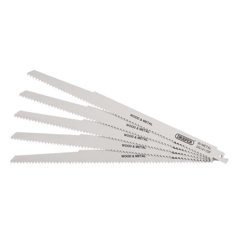 DR-38756 — Bi-metal Reciprocating Saw Blades for Multi-Purpose Cutting, 300mm, 6tpi (Pack of 5)