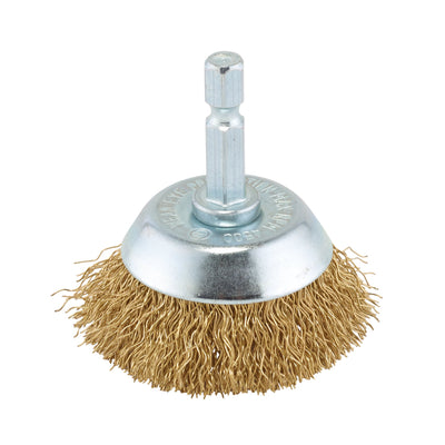 DR-41431 — Brassed Steel Crimped Wire Cup Brush, 40mm