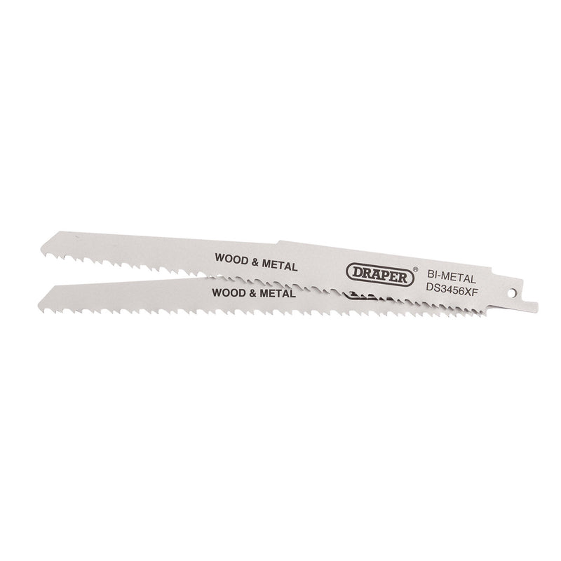 DR-43065 — Bi-metal Reciprocating Saw Blades for Multi-Purpose Cutting, 200mm, 6-12tpi (Pack of 2)