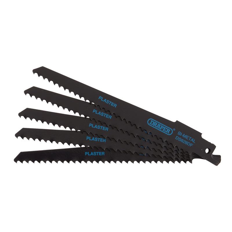 DR-43426 — Bi-metal Reciprocating Saw Blades for Plaster Cutting, 150mm, 6tpi (Pack of 5)