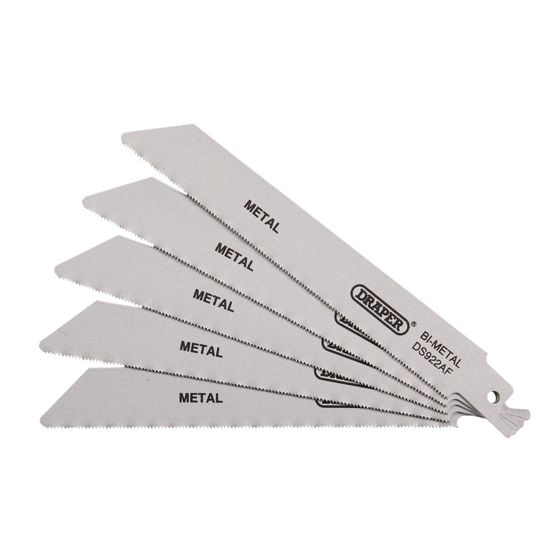 DR-43444 — Bi-metal Reciprocating Saw Blades for Metal Cutting, 150mm, 24tpi (Pack of 5)