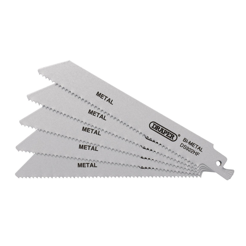 DR-43460 — Bi-metal Reciprocating Saw Blades for Metal, 150mm, 10tpi (Pack of 5)