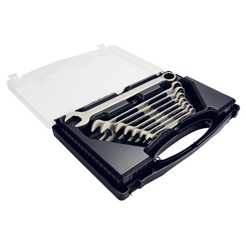 DR-44019 — Long Metric Stainless Steel Combination Spanner Set (8 Piece)
