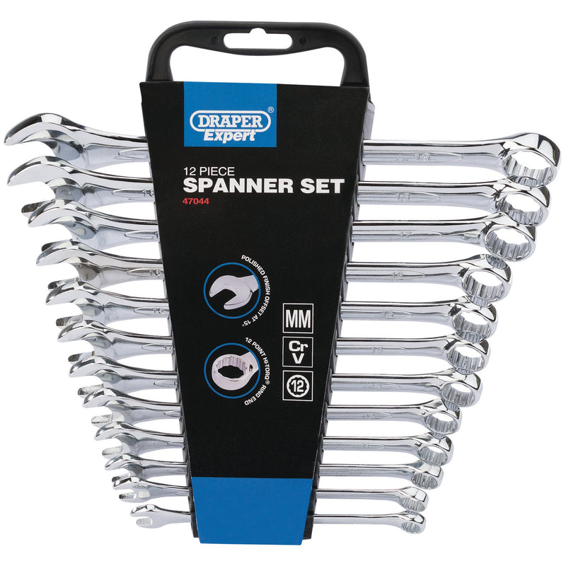 DR-47044 — Draper Expert HI-TORQ® Metric Combination Spanner Set, 8 - 19mm (12 Piece)