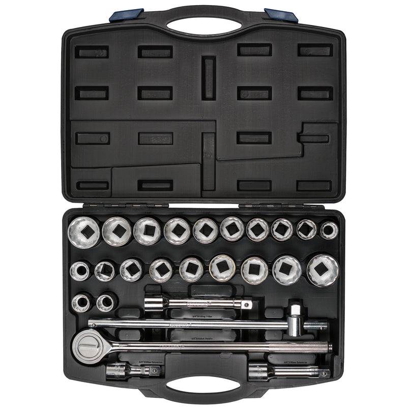 DR-48329 — Draper HI-TORQ® Combined MM/AF Socket Set, 3/4" Sq. Dr., Black (26 Piece)