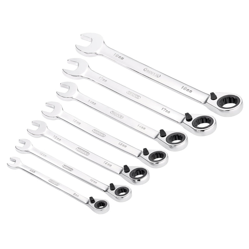 DR-51179 — Draper HI-TORQ® Metric Reversible Ratcheting Combination Spanner Set (7 Piece)