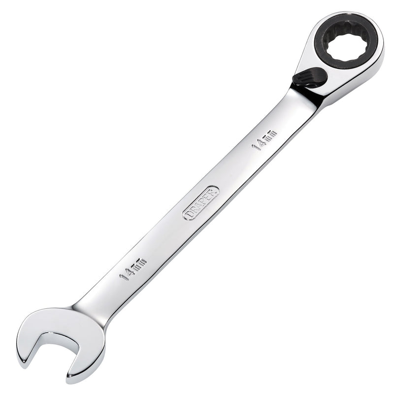 DR-52002 — Draper HI-TORQ® Metric Reversible Ratcheting Combination Spanner, 14mm
