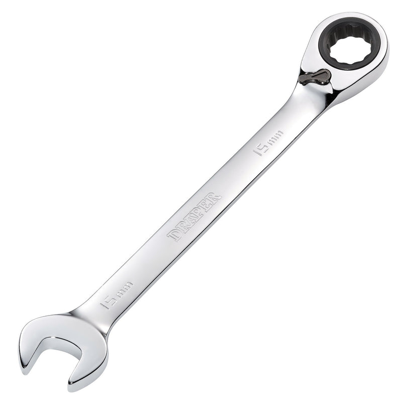 DR-52003 — Draper HI-TORQ® Metric Reversible Ratcheting Combination Spanner, 15mm