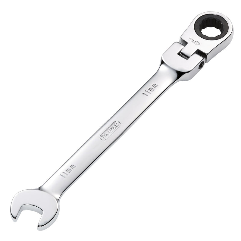 DR-52012 — Draper HI-TORQ® Metric Flexible Head Ratcheting Combination Spanner, 11mm