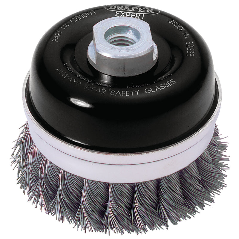 DR-52633 — Draper Expert Steel Twist Knot Wire Cup Brush, 100mm, M14