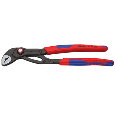 DR-53953 — KNIPEX 87 22 250 SB Cobra® QuickSet High-Tech Water Pump Pliers, 250mm