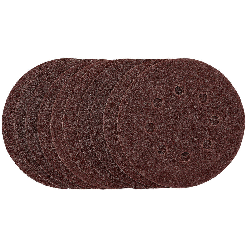 DR-54392 — Punched Sanding Discs, 125mm, Hook & Loop, 40 Grit, (Pack of 10)