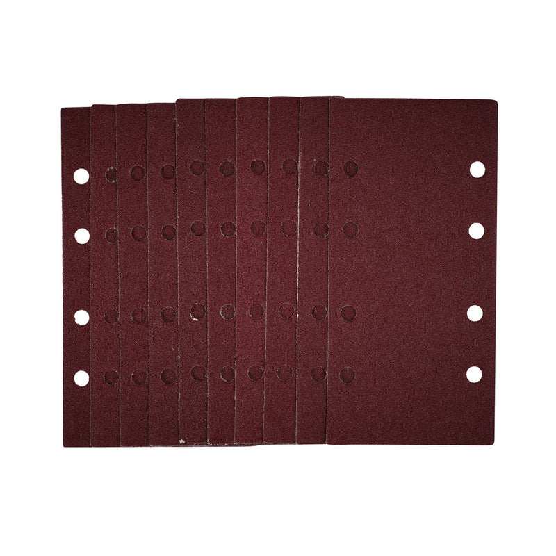 DR-54851 — 1/3 Sanding Sheets with Hook and Loop, 93 x 190mm, 80 Grit (Pack of 10)