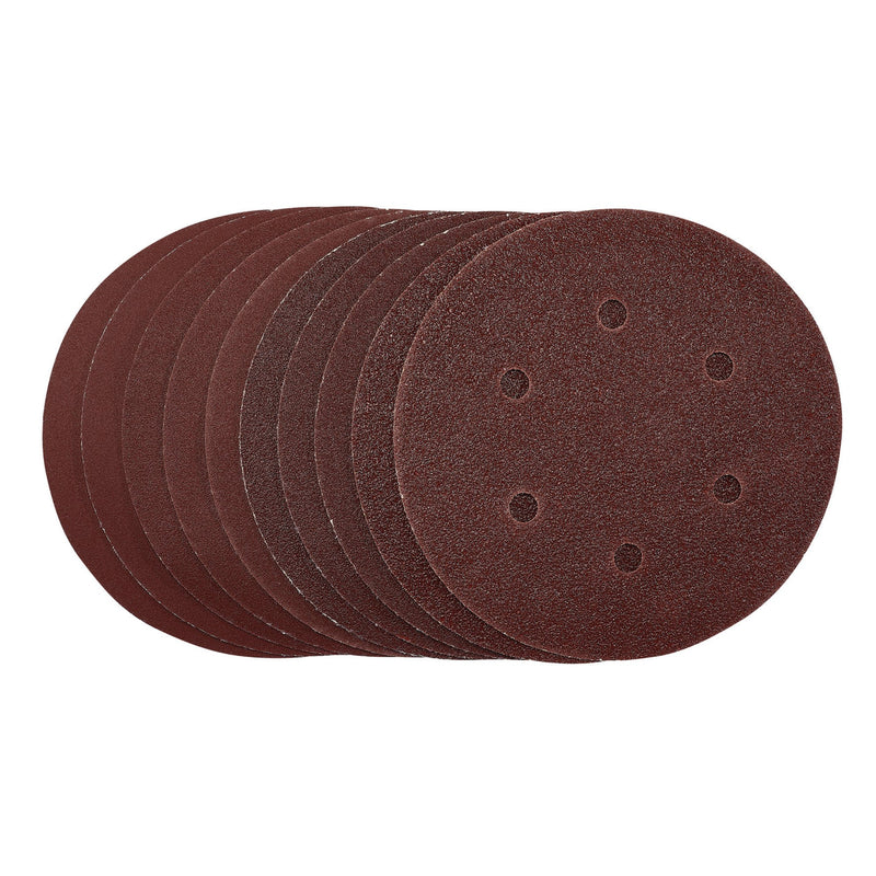 DR-55069 — Sanding Discs, 150mm, Hook & Loop, Assorted Grit, (Pack of 10)