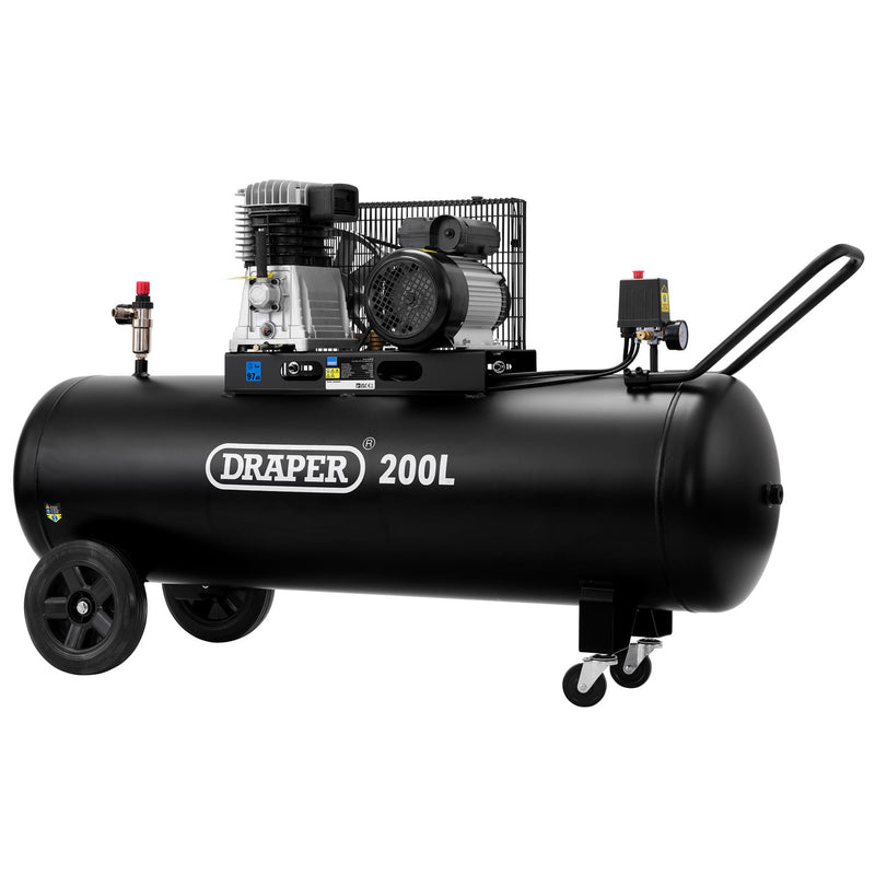DR-55315 — 230V 200L Belt-Driven Air Compressor, 2.2kW/3hp