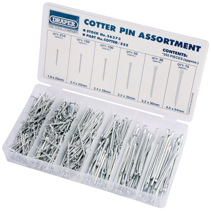DR-56375 — Split Pin Assortment (555 Piece)