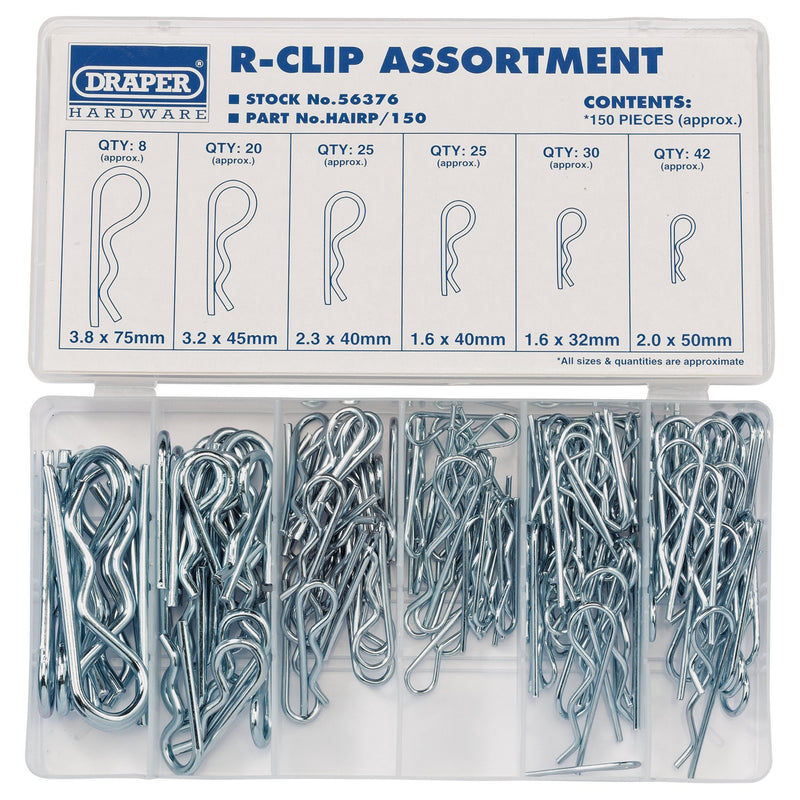 DR-56376 — R-Clip Assortment (150 Piece)