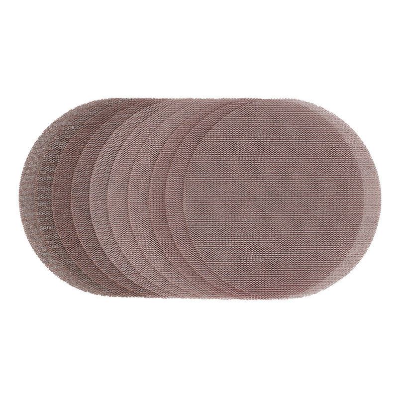 DR-62989 — Expert Quality Mesh Sanding Discs, 150mm, Assorted Grit - 80G, 120G, 180G, 240G (Pack of 10)