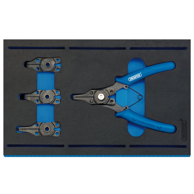 DR-63196 — Interchangeable Circlip Plier Set in 1/4 Drawer EVA Insert Tray (5 Piece)