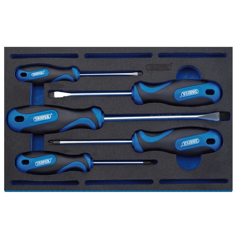DR-63400 — Soft Grip Screwdriver Set in 1/4 Drawer EVA Insert Tray (5 Piece)