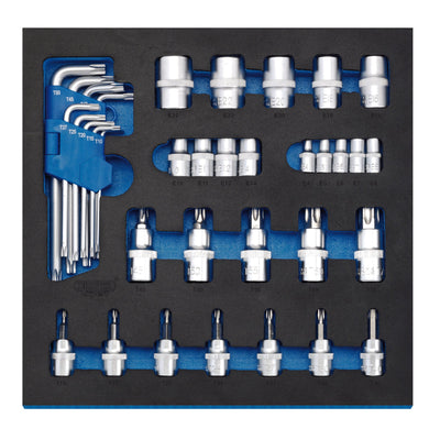 DR-63512 — Draper Expert TX-STAR® Screwdriver Insert Bits and Keys in 1/2 Drawer EVA Insert Tray (35 Piece)