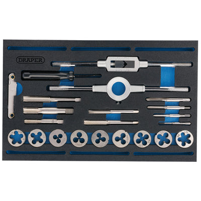DR-63520 — Combination Tap and Die Set - Metric and BSP in EVA Foam Insert Tray (22 Piece)