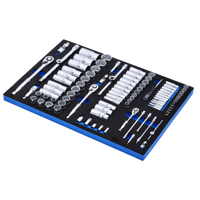 DR-63539 — Draper Expert Socket Set in Full Plus Drawer EVA Insert Tray, 1/4", 3/8" & 1/2" (96 Piece)