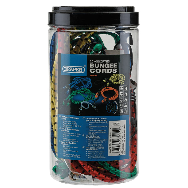 DR-63574 — Assorted Bungee Cords (Pack of 20)