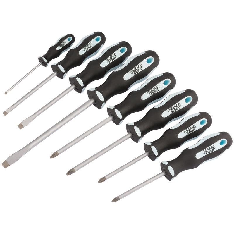 DR-63589 — Draper Expert Heavy Duty Soft Grip Screwdriver Set (8 Piece)