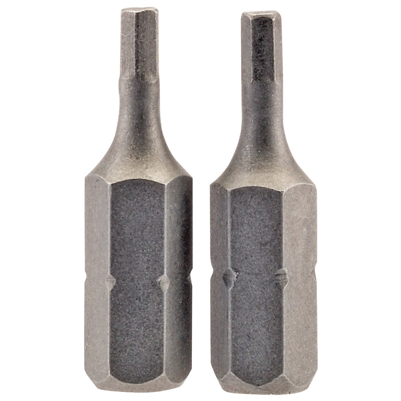 DR-63961 — Hexagonal Insert Bit, 2.5mm, 1/4" Hex, 25mm Long (Pack of 2)