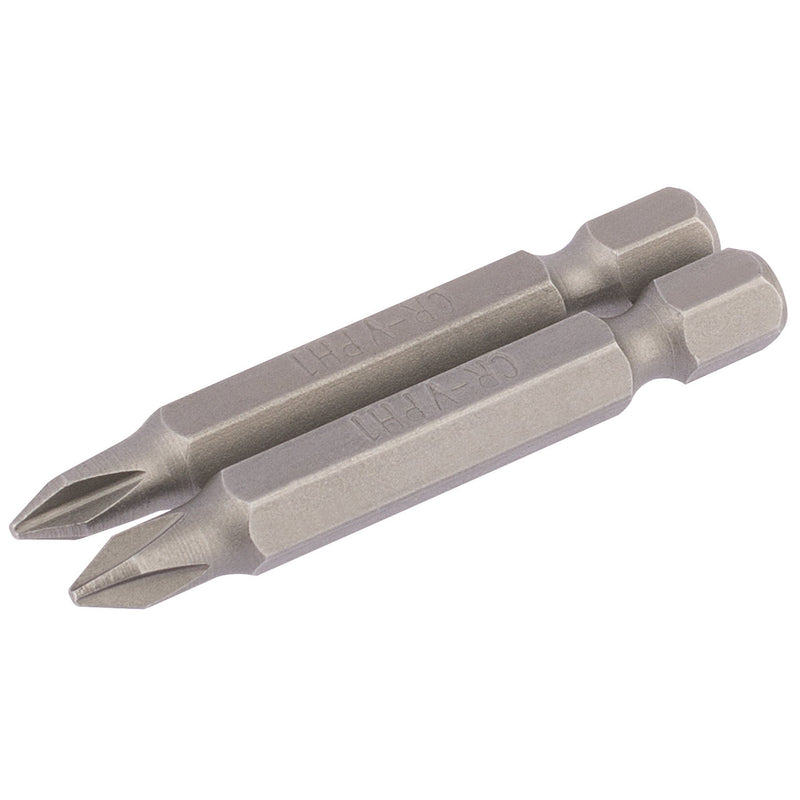 DR-64232 — Cross Slot Insert Bit, 1/4" Hex, 50mm Long, No.1 (Pack of 2)