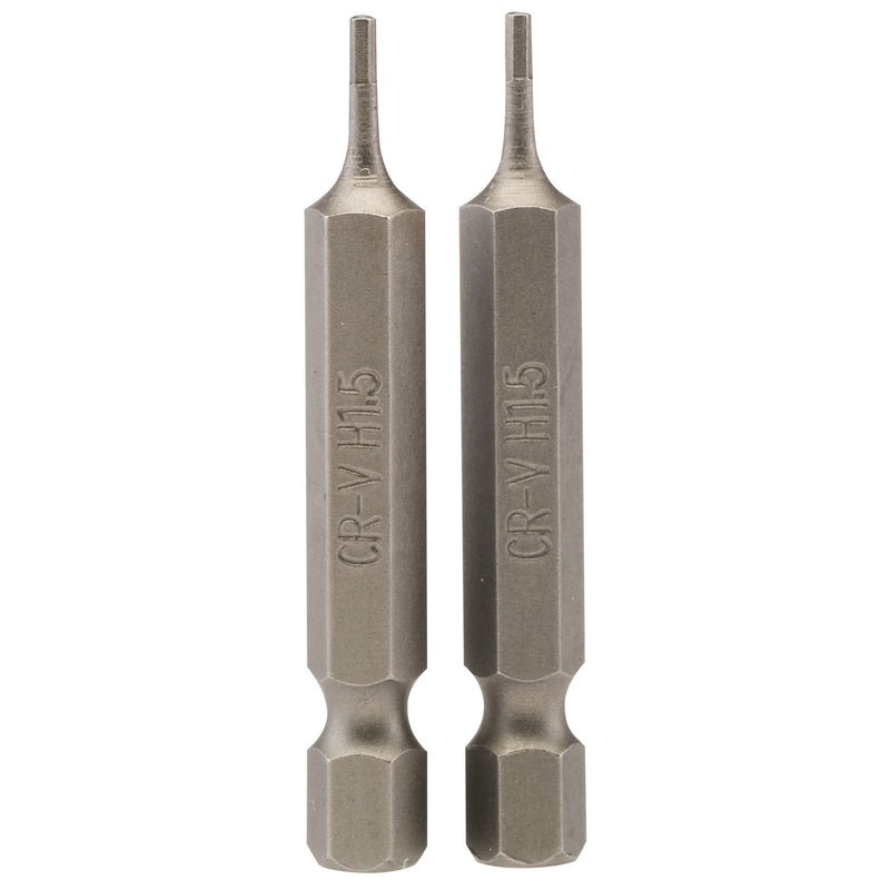 DR-64243 — Hexagonal Insert Bit, 1.5mm, 1/4" Hex, 50mm Long (Pack of 2)