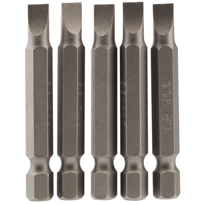 DR-64272 — Plain Slot Insert Bit, 5.5mm, 1/4" Hex, 50mm Long (Pack of 5)
