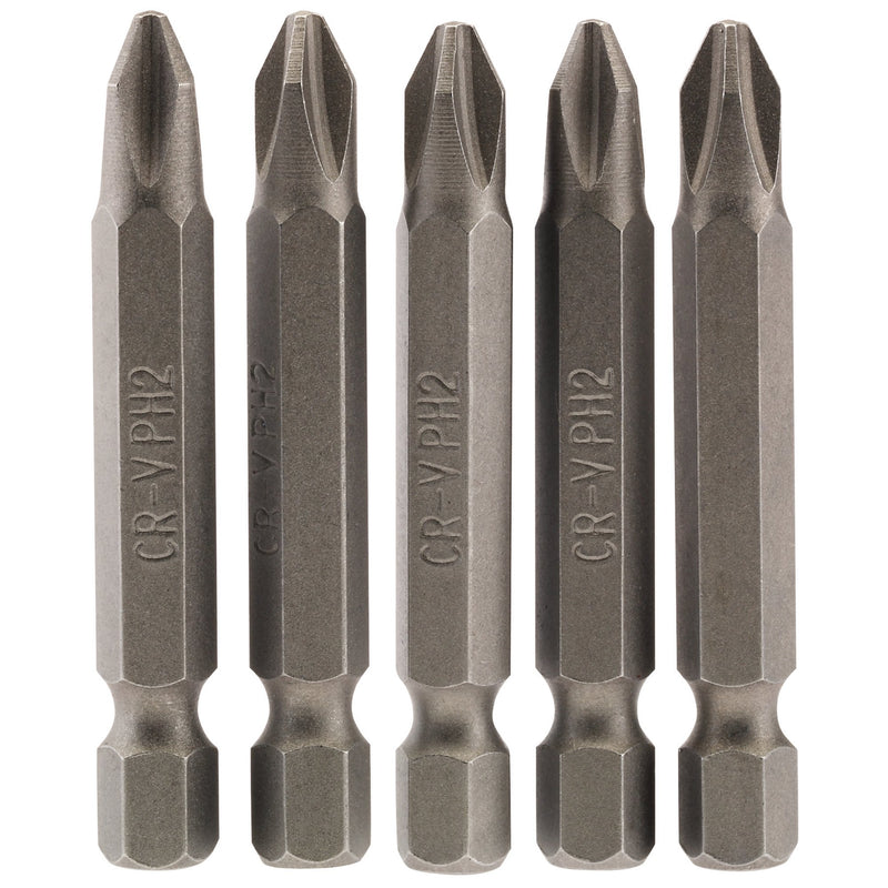 DR-64288 — Cross Slot Insert Bit, 1/4" Hex, 50mm Long, No.2 (Pack of 5)