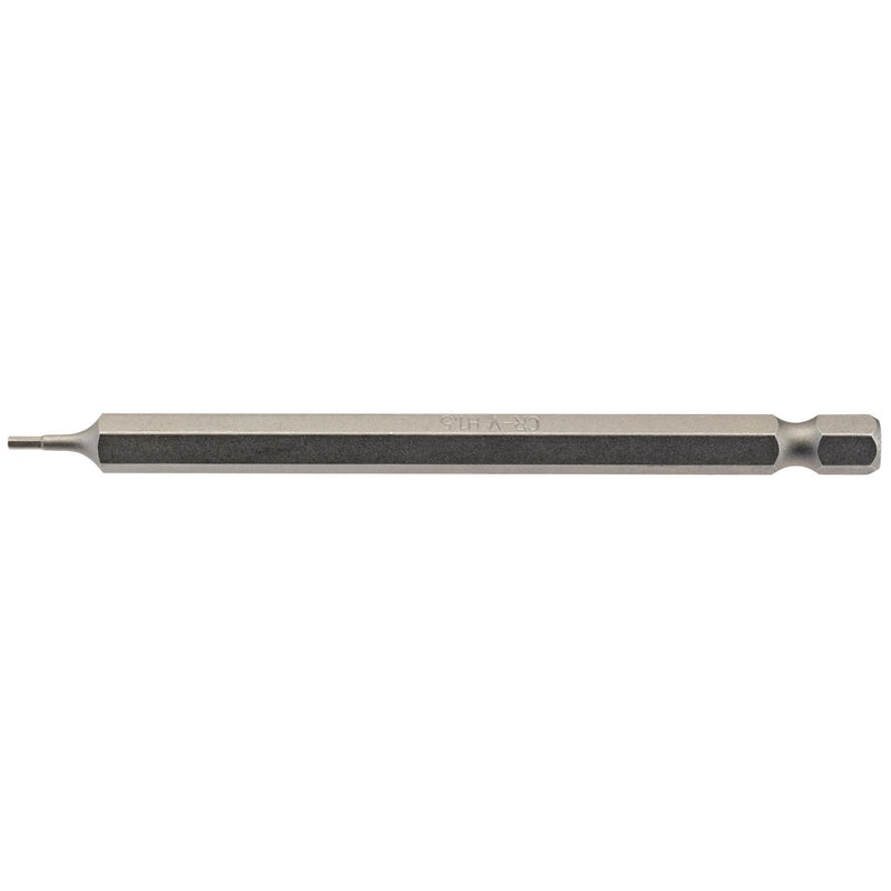 DR-64369 — Hexagonal Insert Bit, 1.5mm, 1/4" Hex, 100mm Long (Pack of 1)