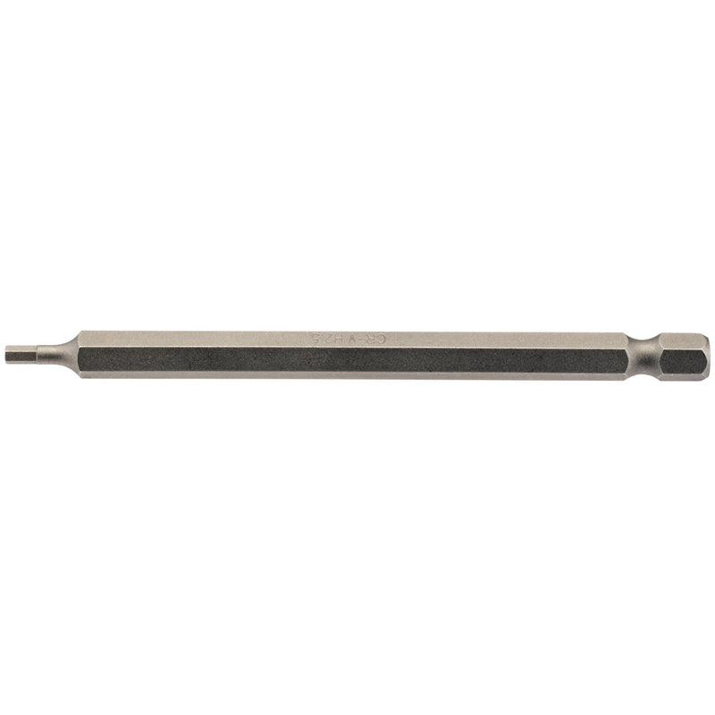 DR-64371 — Hexagonal Insert Bit, 2.5mm, 1/4" Hex, 100mm Long (Pack of 1)