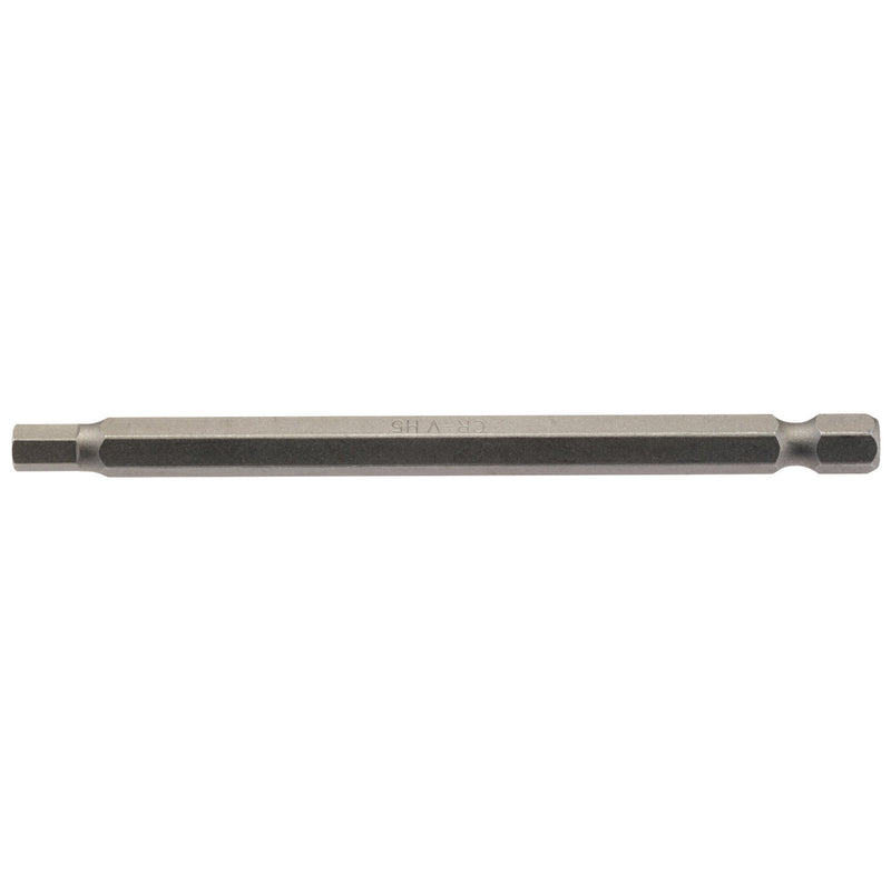 DR-64374 — Hexagonal Insert Bit, 5mm, 1/4" Hex, 100mm Long (Pack of 1)