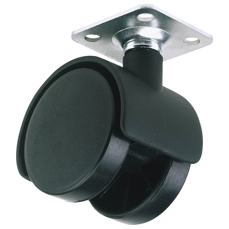 DR-65462 — Twin Nylon Plate Castor, 40mm Diameter, S.W.L. 25kg