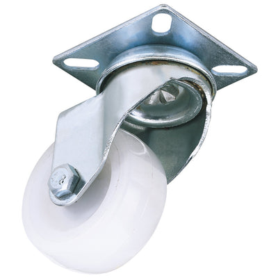 DR-65492 — Swivel Plate Fixing Nylon Wheel, 50mm Diameter, S.W.L. 50kg