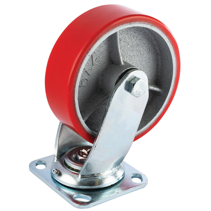 DR-65529 — Swivel Plate Fixing Heavy Duty Polyurethane Wheel, 160mm Diameter, S.W.L. 400kg